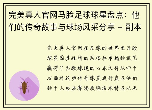 完美真人官网马脸足球球星盘点：他们的传奇故事与球场风采分享 - 副本